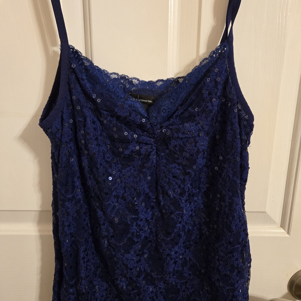 Moda International Royal Blue Lace Sequin Top